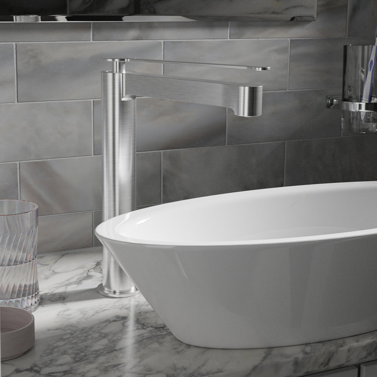 LussoVita Tall Basin Mixer - Brushed Nickel