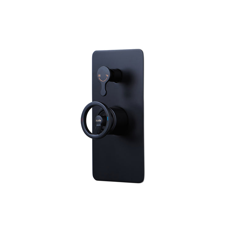 LussoVita Shower/Bath Mixer with Diverter - Matt Black