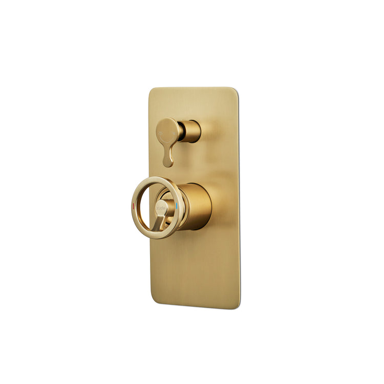 LussoVita Shower/Bath Mixer with Diverter - Matt Gold