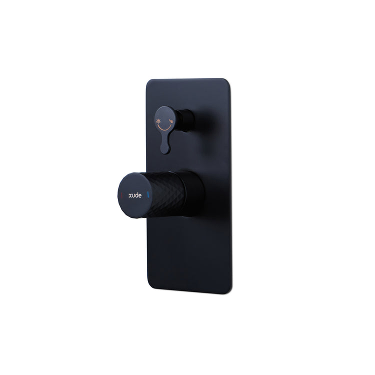 LussoVita Shower/Bath Mixer with Diverter - Matt Black